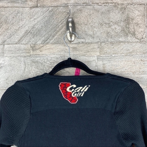 CALI Girl Black Ribbed Sweater Size Large - Picture 5 of 10